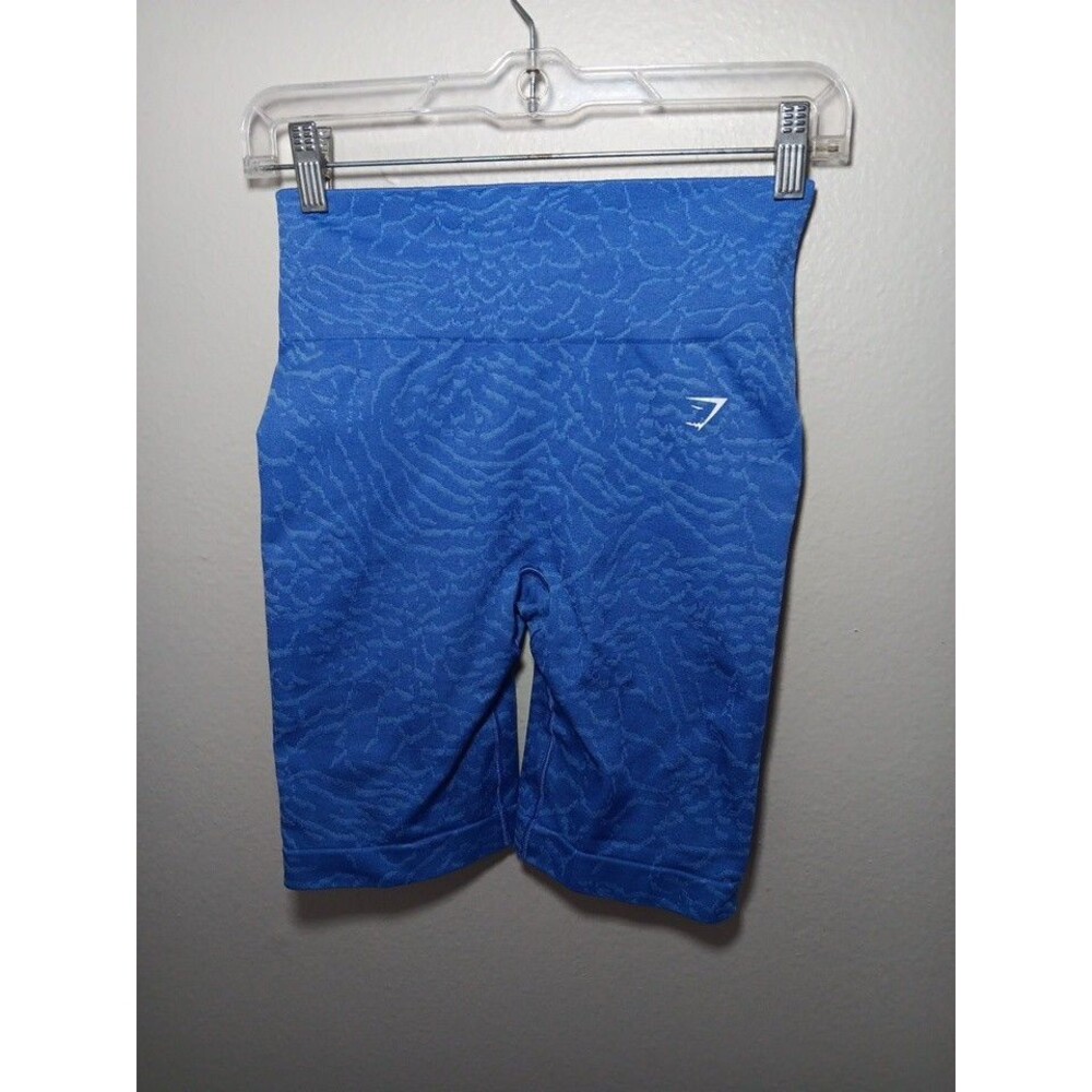 Gymshark Seamless Cycling Shorts Blue Womans Size Medium In Excellent Condition